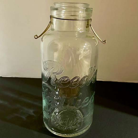 c1920s Reed's Patties Candy Company Chicago Clear Glass Jar Embossed Lettering - Picture 1 of 8